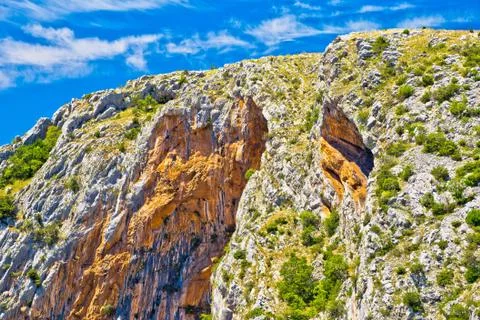 Cikola river canyon cliffs view Stock Photos