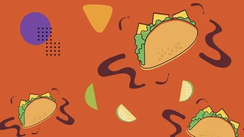 Cilantro Taco Snack Background Stock Illustration
