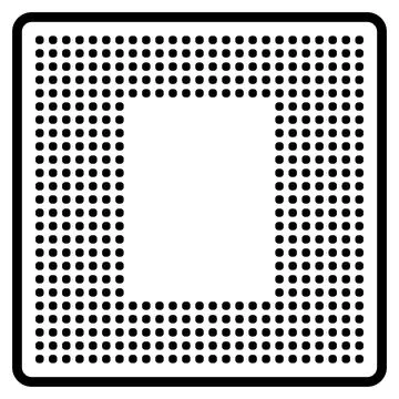 Cilhouette of computer or mobile chip isolated on white background. Clipart. Illustrazione stock