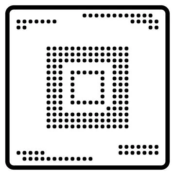 Cilhouette of computer or mobile chip isolated on white background. Clipart. 库存插图
