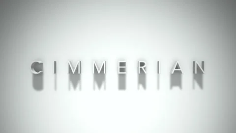Cimmerian 3D title animation with shadows on a white background 스톡 동영상 297510237