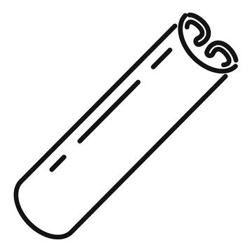 Cinamon stick icon outline . Cinnamon spice Stock Illustration
