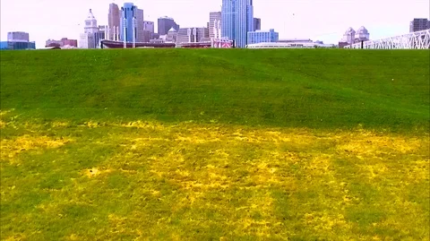 Cincinnati Aerial Flyover Stock Footage 91101061