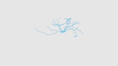 Cincinnati City Line Map Self Drawing Animated Overlay, Alpha 4K Stock Footage 340293348