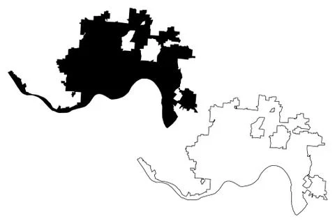 Cincinnati City map vector Stock Illustration