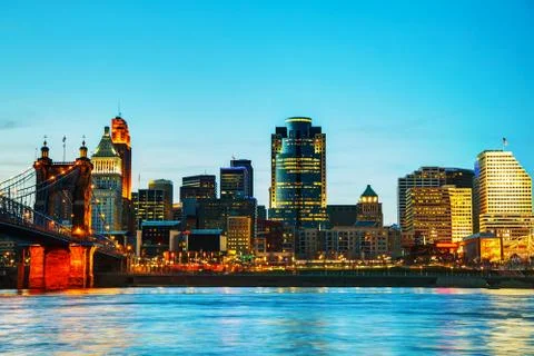 Cincinnati downtown overview Stock Photos