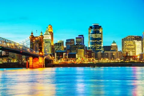 Cincinnati downtown overview Stock Photos