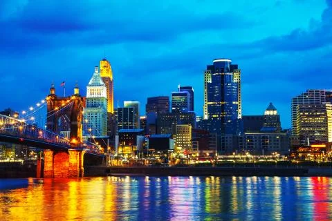Cincinnati downtown overview Stock Photos