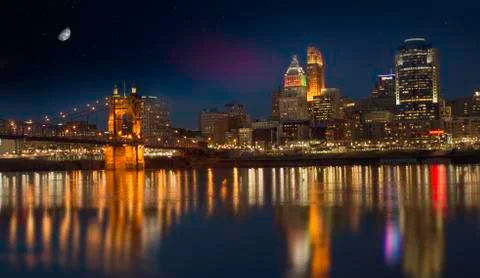 Cincinnati at Night Stock Photos