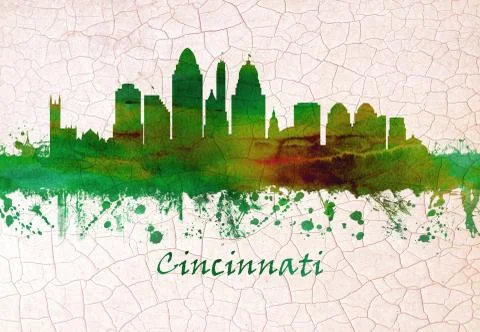 Cincinnati Ohio skyline Stock Illustration