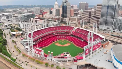 Great American cheapest Ball Park - Home of the Cincinnati Reds - Layered Wooden Ballpark with City Skyline