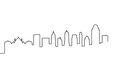 Cincinnati single line skyline drawing 4K Stock-Footage 315683768