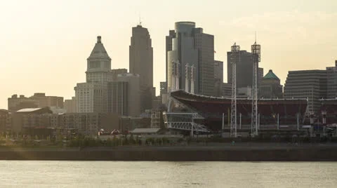 Cincinnati Skyline Time Lapse Stock Footage 25542071