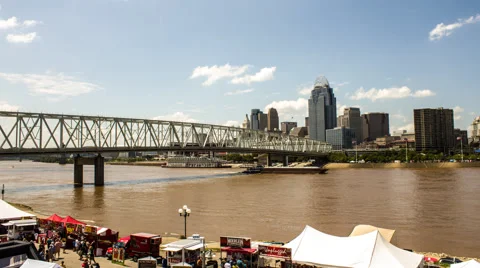 Cincinnati Timelapse - Goetta Fest Stock Footage 68402537