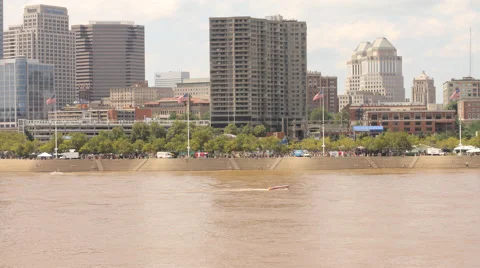 Cincinnati Timelapse - Riverfront, Serpentine Wall Stock Footage 68404831
