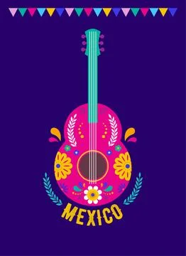 Cinco De Mayo bold design in vibrant colors. Mexican elements Fiesta banner. Stock Illustration