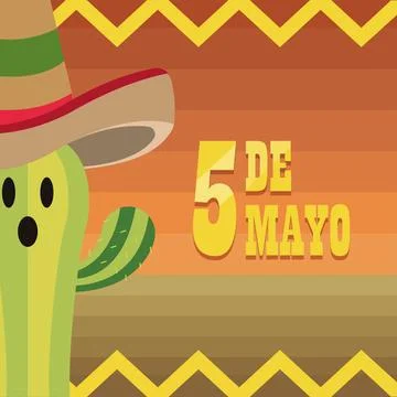Cinco de Mayo cactus scene. Vector Stock Illustration