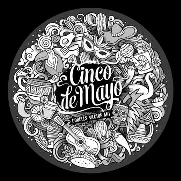 Cinco de Mayo. Cartoon vector hand drawn Doodle illustration イラスト素材
