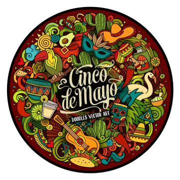 Cinco de Mayo. Cartoon vector hand drawn Doodle illustration イラスト素材