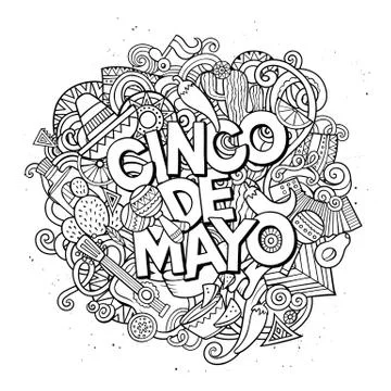 Cinco de Mayo. Cartoon vector hand drawn Doodle illustration イラスト素材