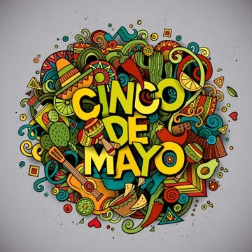 Cinco de Mayo. Cartoon vector hand drawn Doodle illustration イラスト素材