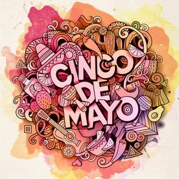 Cinco de Mayo. Cartoon vector hand drawn Doodle illustration イラスト素材