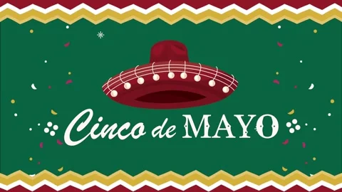 Cinco de mayo celebration animation featuring mexican sombrero hat and fest.. Stock Footage 334263325