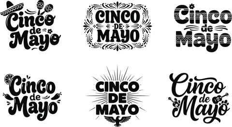 Cinco de Mayo Celebration Vector Graphics Collection for mexico holiday Stock Illustration