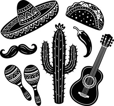 Cinco de Mayo Celebration Vector Graphics Collection for mexico holiday Stock Illustration
