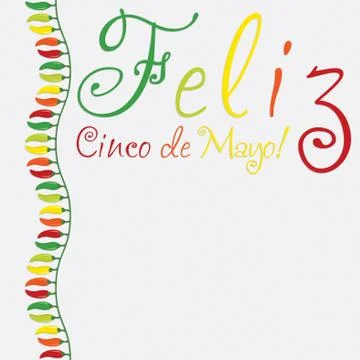 Cinco De Mayo chilli card in vector format. Stock Illustration