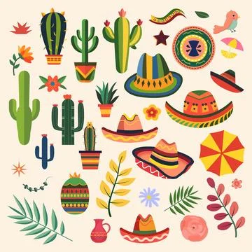 Cinco De Mayo Elements Stock Illustration