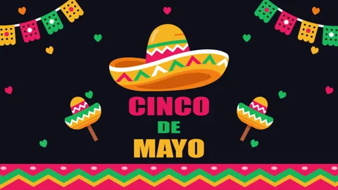 Cinco de mayo hat maracas Stock Footage 336812417