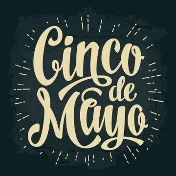 Cinco de Mayo lettering. Vector vintage engraving illustration. Stock Illustration
