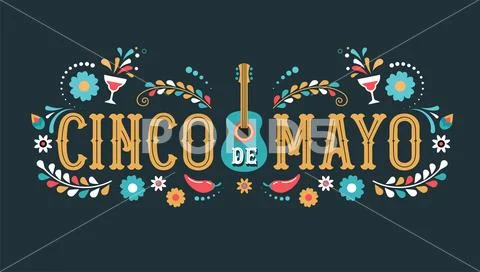 Cinco de Mayo - May 5, federal holiday in Mexico. Fiesta banner and poster de Stock Illustration
