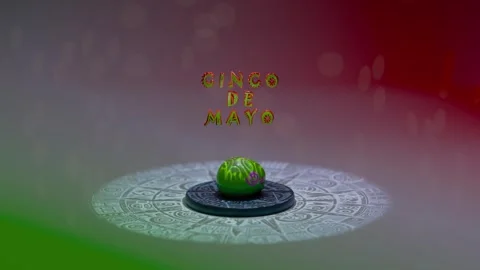 Cinco de Mayo: Neon Mexican Skull with Festive Background Stock Footage 302232896