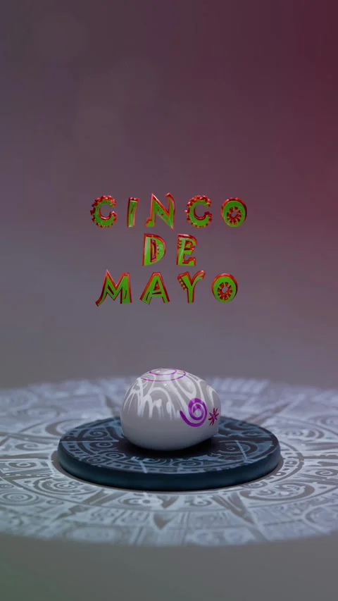 Cinco de Mayo: Neon Mexican Skull with Festive Background Stock Footage 302232897