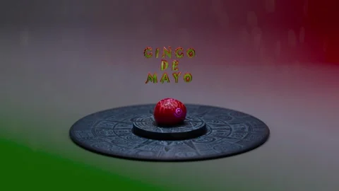 Cinco de Mayo: Neon Mexican Skull with Festive Background Stock Footage 302232902