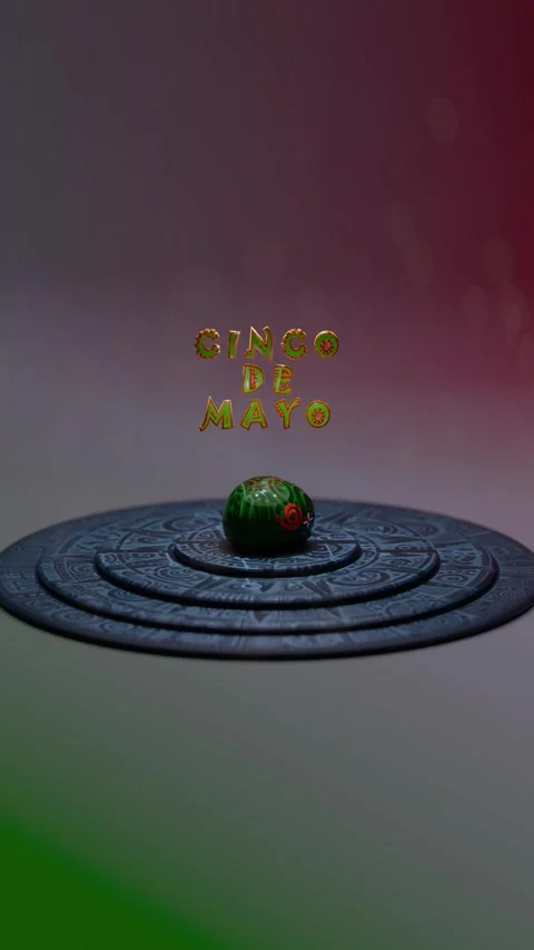 Cinco de Mayo: Neon Mexican Skull with Festive Background Stock Footage 302232906
