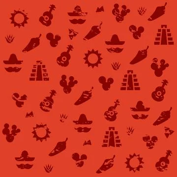 Cinco de mayo on red Stock Illustration