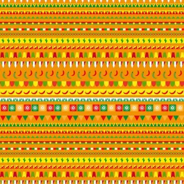 Cinco de Mayo seamless pattern with a traditional ornament. Mexican ethnic,.. Stock Illustration