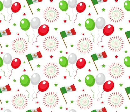 Cinco de Mayo seamless pattern. Mexican holiday endless background, texture Illustrazione stock
