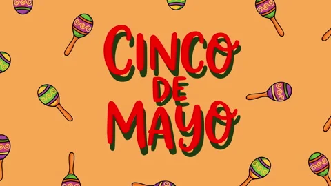 Cinco de Mayo Text Background with Maracas Pattern and Festive Colors 스톡 동영상 332688074