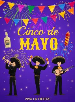Cinco de Mayo vector flyer with Mariachi band Stock Illustration