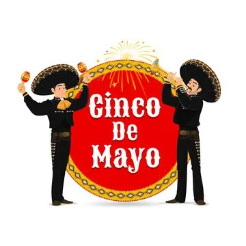 Cinco de Mayo vector icon with Mariachi band. Stock Illustration