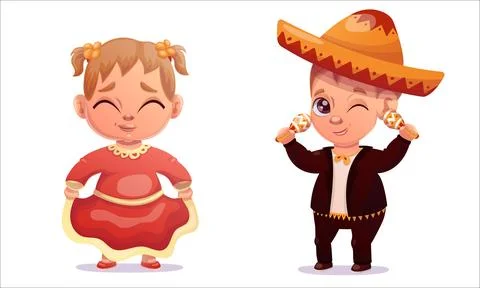 Cinco de mayo. Vector illustration children dancing on Cinco De Mayo holiday Stock Illustration