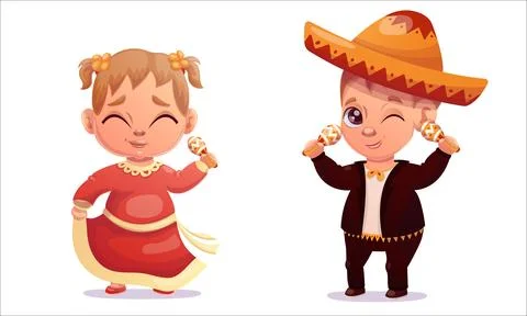 Cinco de mayo. Vector illustration children dancing on Cinco De Mayo holiday Illustrazione stock
