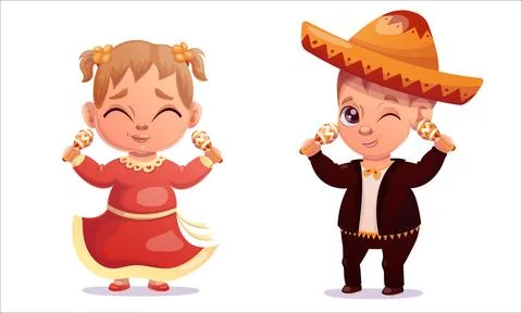 Cinco de mayo. Vector illustration children dancing on Cinco De Mayo holiday Stock Illustration