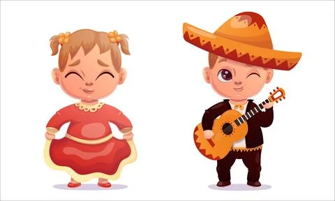 Cinco de mayo. Vector illustration children dancing on Cinco De Mayo holiday Stock Illustration