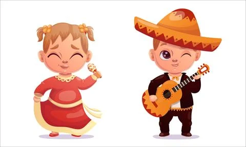 Cinco de mayo. Vector illustration children dancing on Cinco De Mayo holiday Stock Illustration