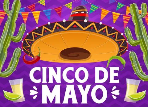 Cinco de Mayo vector poster, fiesta party card Stock Illustration